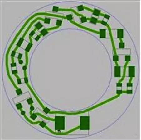 圖6：PCB布線例子：(a)拓?fù)涫阶詣硬季€器(完成了100%導(dǎo)線的布線)；